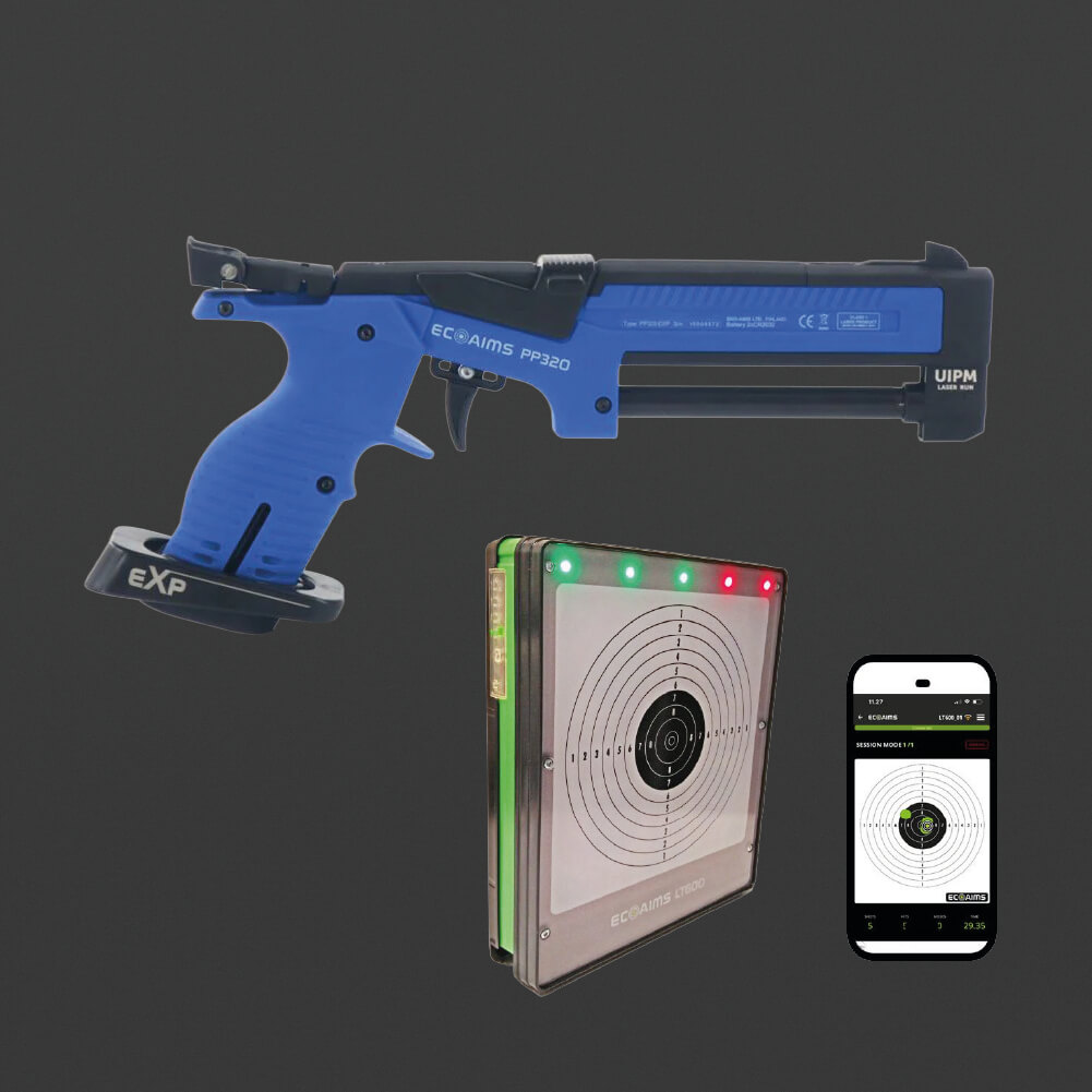 ErgShoot Laser Trainingsgerät mit Zielscheibe und App – präzise Trefferanalyse, direktes Feedback, fokussiertes Schießtraining