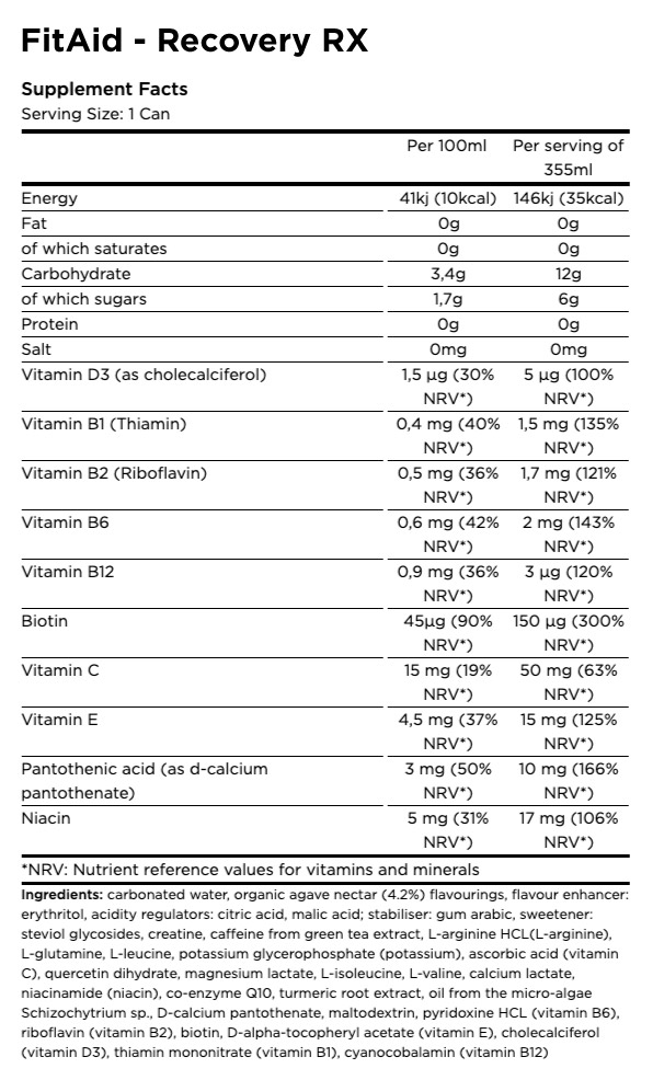 FitAID Recovery und RX von LifeAID Sport & Recovery Drink