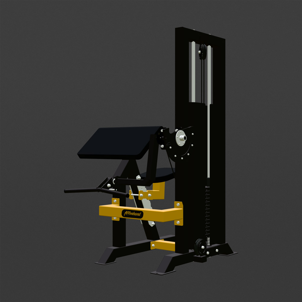 Seitenansicht der Bizepscurl Maschine – Affenhand Fitnessgerät