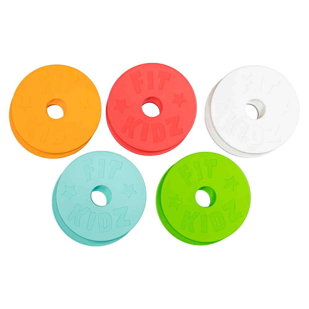 bumper-plates-fit-kidz-kinder-training Fit Kidz Kinder Kurzhantel Set mit bunten Bumper Plates