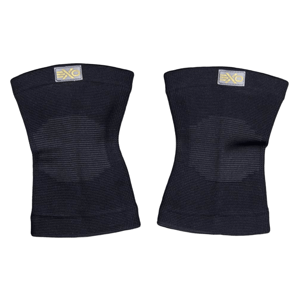 exo-knee-sleeves-light-workout-schwarz-kniebeugen-knieschmerzen-sport Outlet: Leichte Kniebandagen – Bild 1