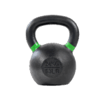 Schwarze Affenhand-Kettlebell mit 24 kg und grünen Gewichtsmarkierungen.