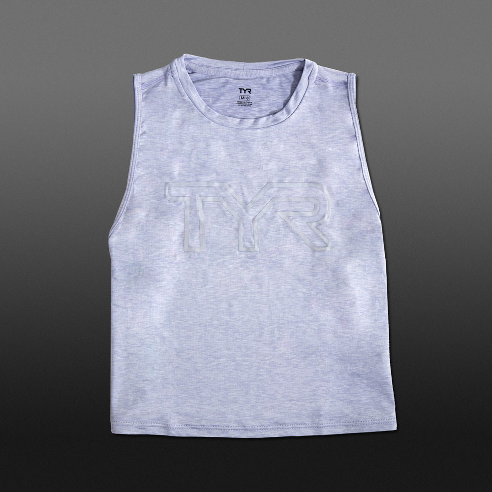 Outlet: TYR Cropped Big Logo Tank Damen Purple Gr. XS