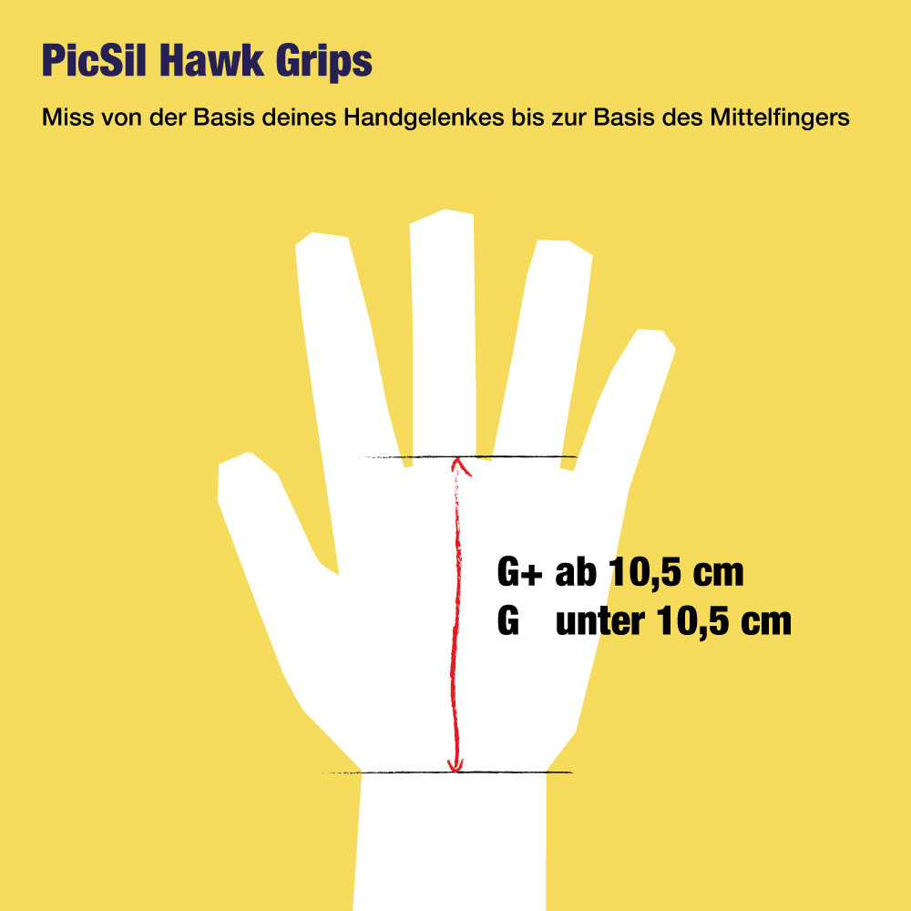Größentabelle zur Auswahl deiner Picsil Hawk Grips
