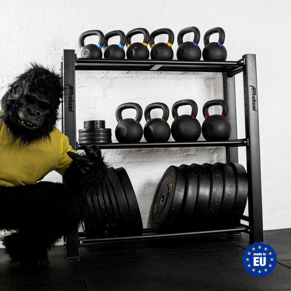 Regal für Kettlebells und Bumper Plates