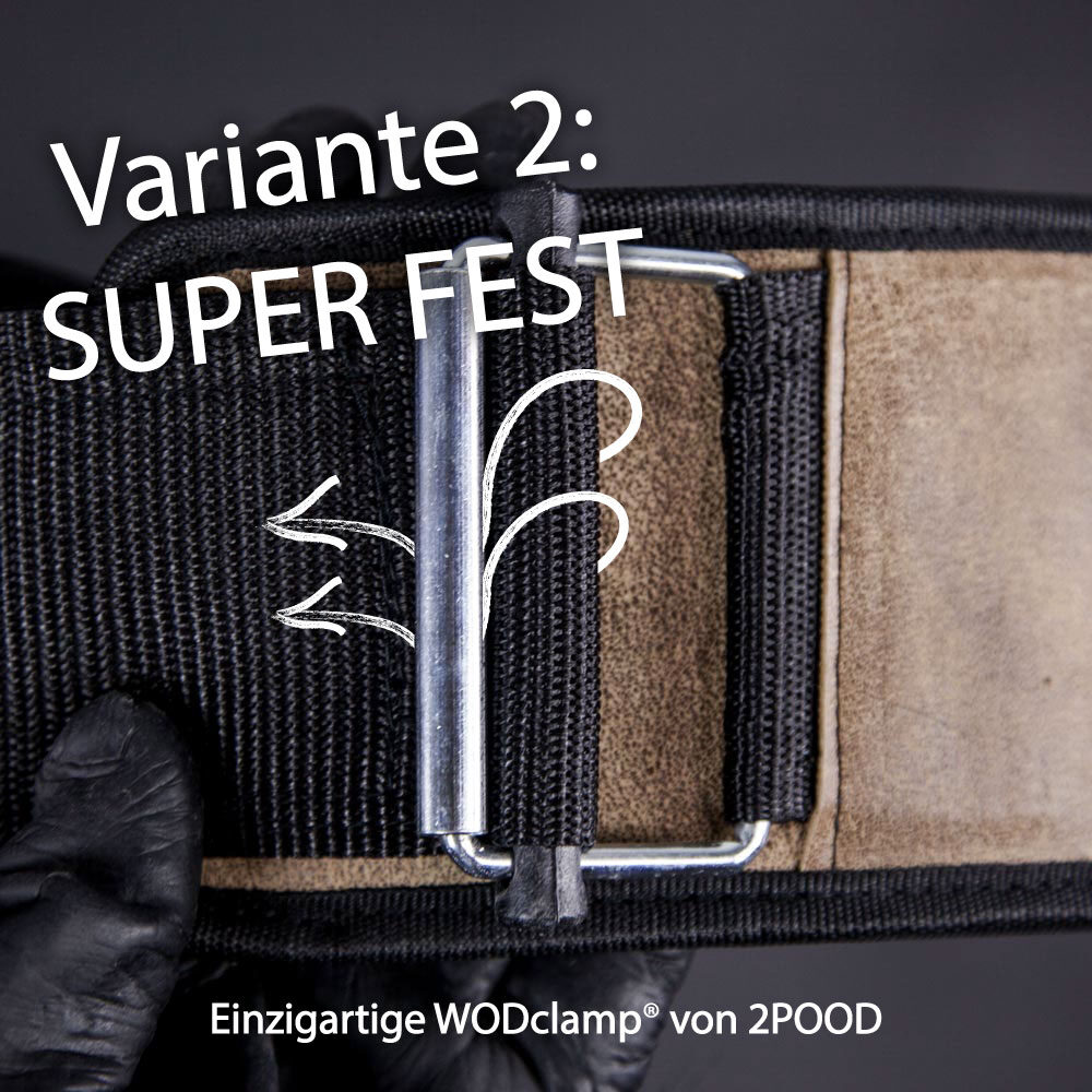 2POOD Ultrafester Gewichthebergürtel mit WODClamp Verschluss