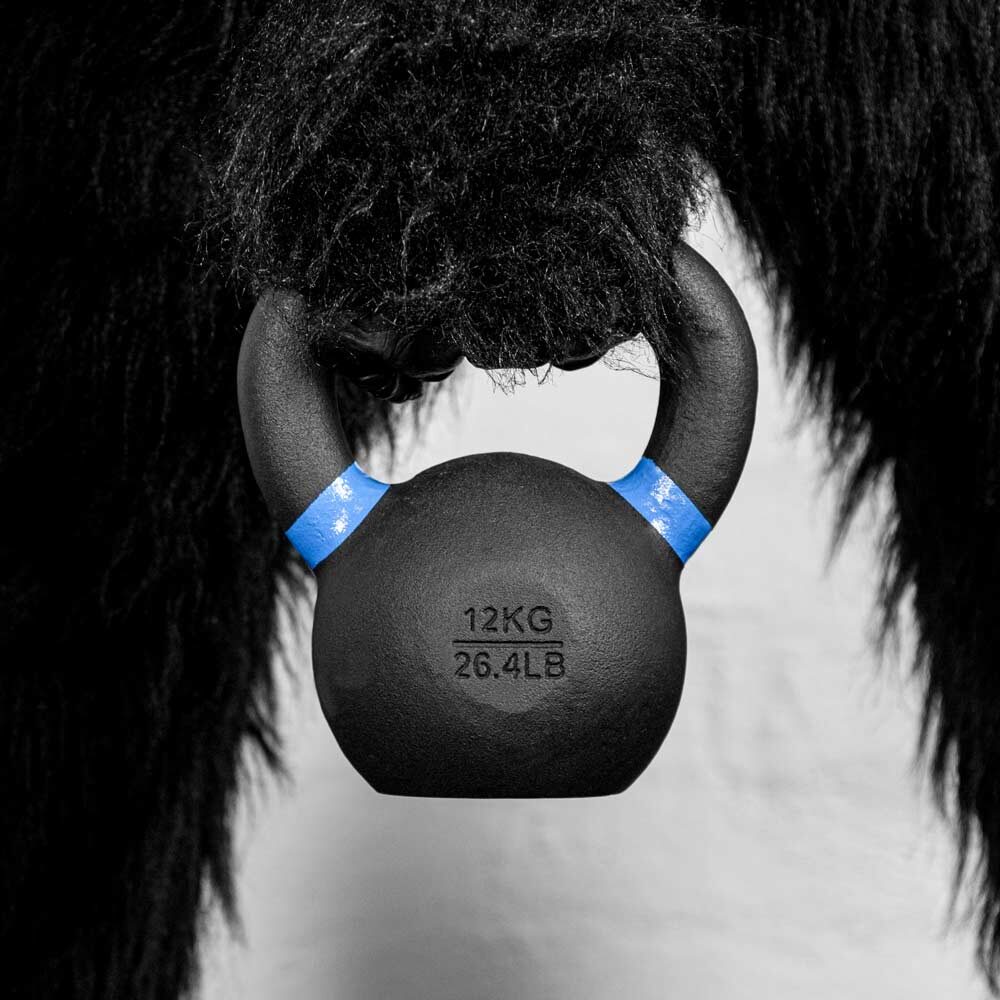 Affenhand 12 kg Kettlebell in Blau, hochwertig gefertigt für dauerhafte Nutzung