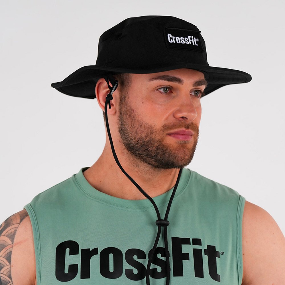 Seitenansicht des CrossFit Bucket Hat in Tinte, erhältlich bei Affenhand