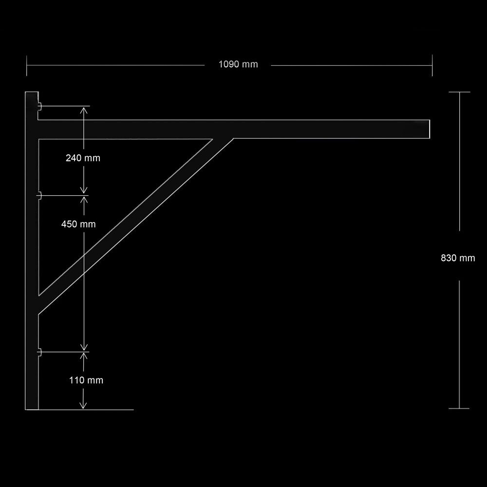 Klimmzugstange mit 1 m Abstand zur Wand