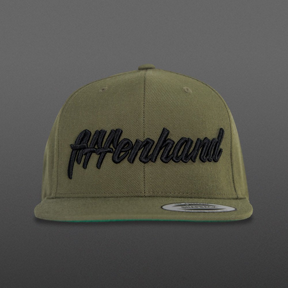 Affenhand Snapback in Oliv mit schwarzen Logo