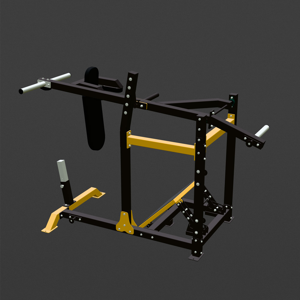 Pendulum Squat Maschine aus der Seitenperspektive